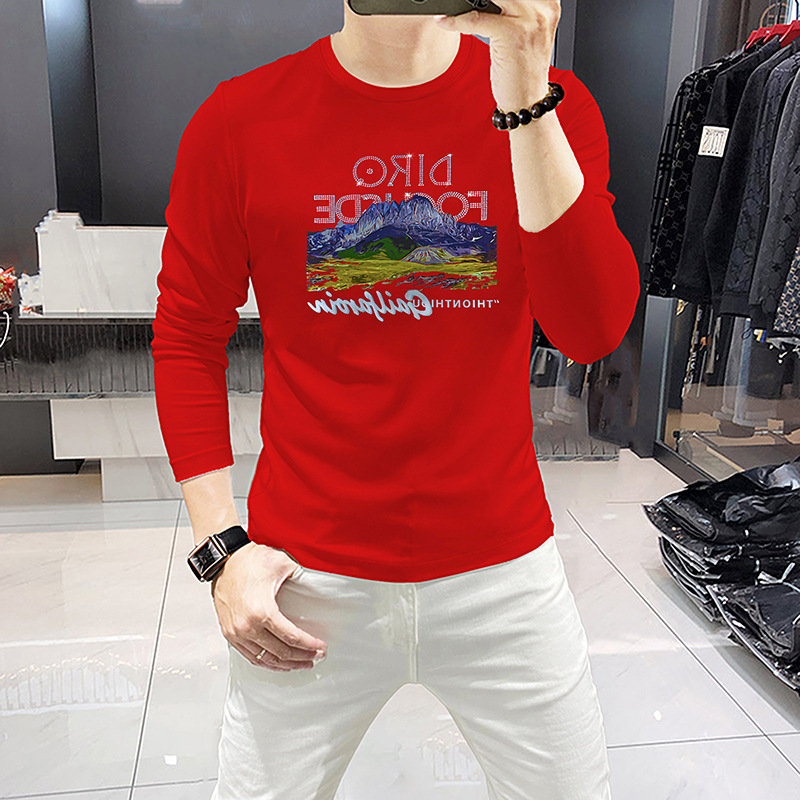 Kaos Lengan Panjang Pria denga - Undershirt Crew Neck ulasan dan harga