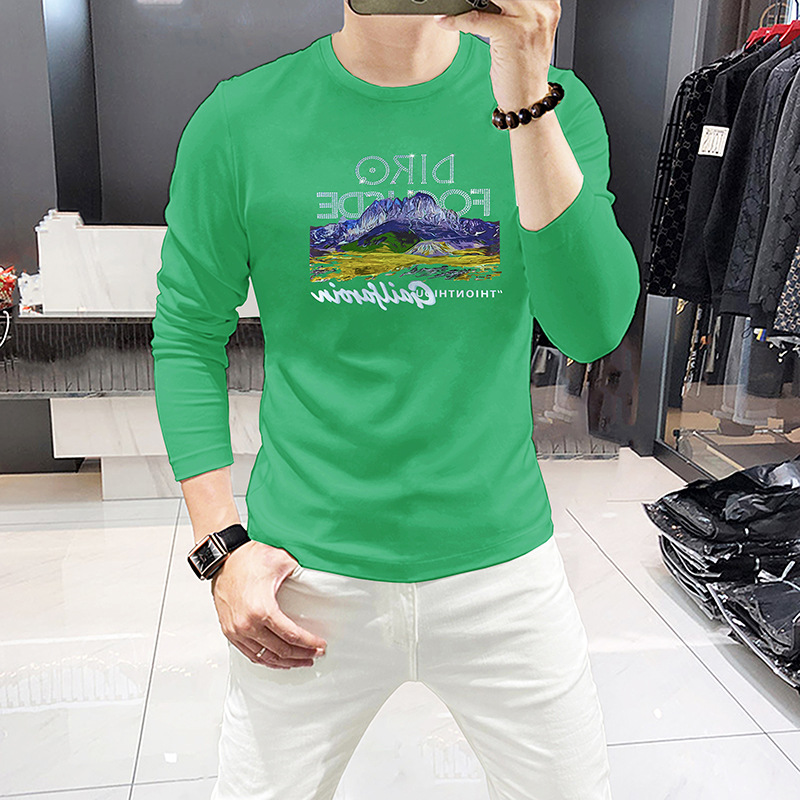 Kaos Lengan Panjang Pria denga - Undershirt Crew Neck ulasan dan harga