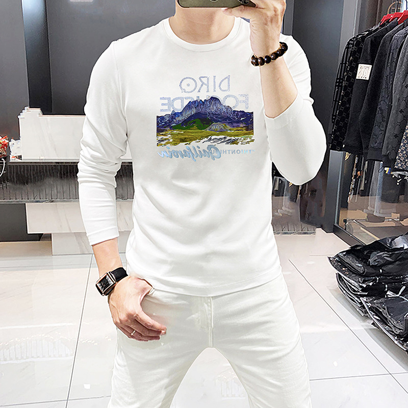 Kaos Lengan Panjang Pria denga - Undershirt Crew Neck ulasan dan harga