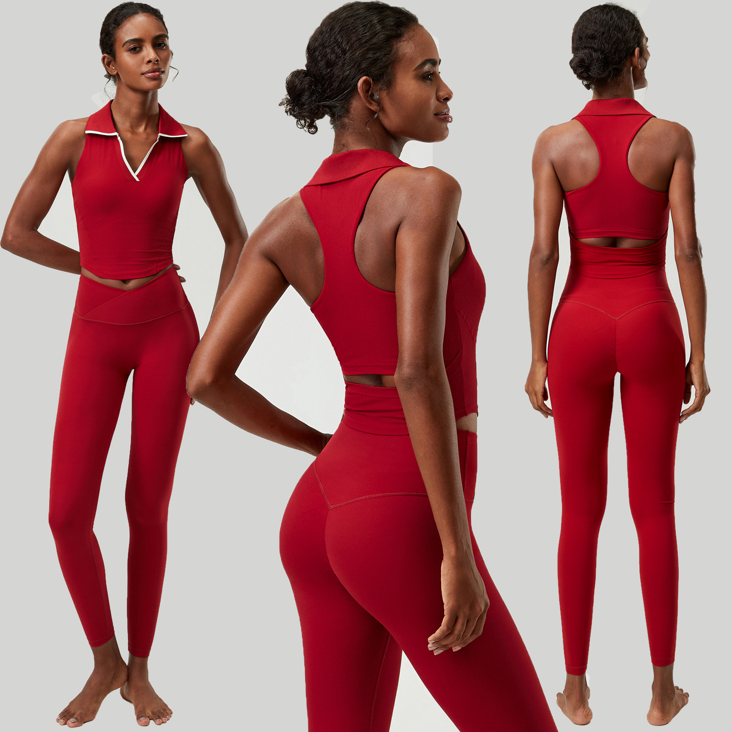 Setelan Yoga 2 potong untuk wa - Tank Top Ribbed ulasan dan harga