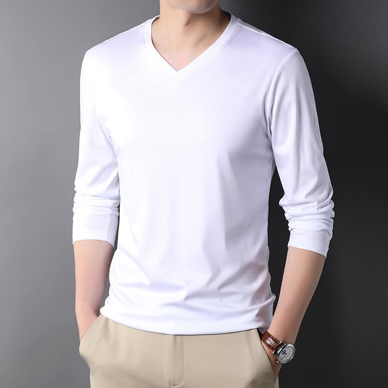 Bergaya 2023 V-Neck lengan pan - Undershirt Crew Neck ulasan dan harga