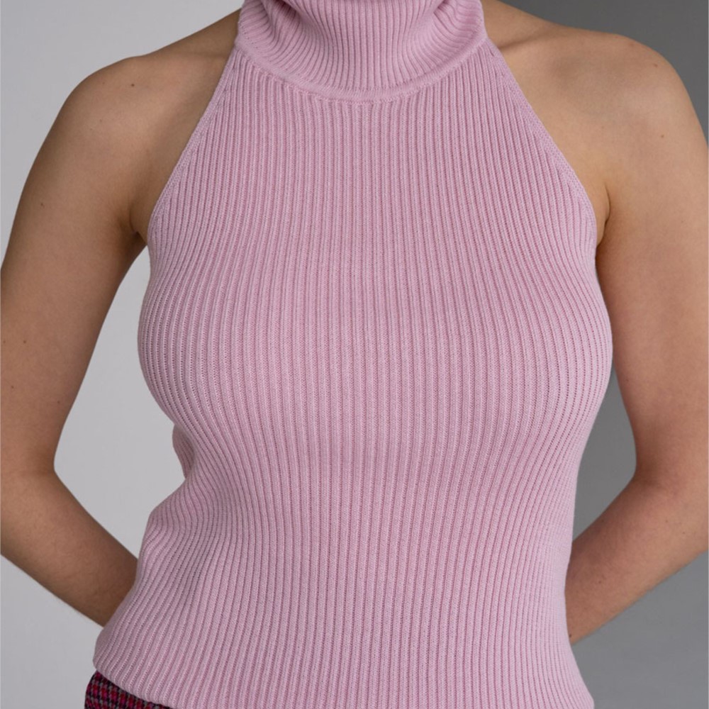 Atasan tanpa lengan model halt - Tank Top Ribbed ulasan dan harga