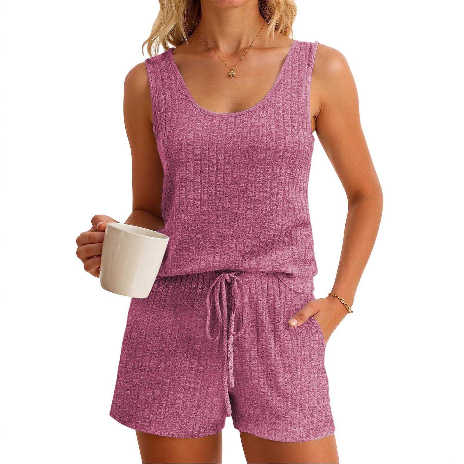 Set Tank Top Tanpa Lengan & Ce - Tank Top Ribbed ulasan dan harga